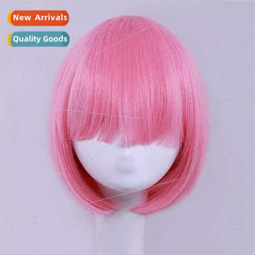 Wig female short pick dye color cosplay bob head