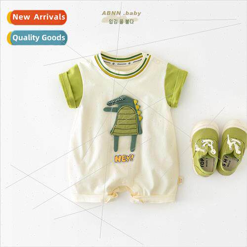 Baby summer onesie newborn cartoon dinosaur short-sleeved cl