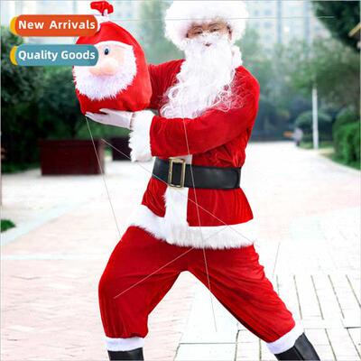 Santa Claus Tinsel Su Christmas Adult Costume Whe Beard Hat