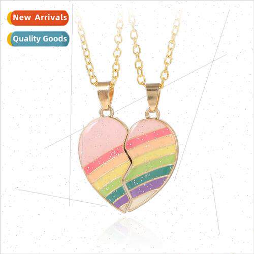 New Love Splicing Rainbow Magnetic Necklace  Friends BFF Fri