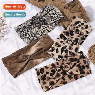 Girls Stchy Hair Artilady Knted Print Bands Colourfu Leopard