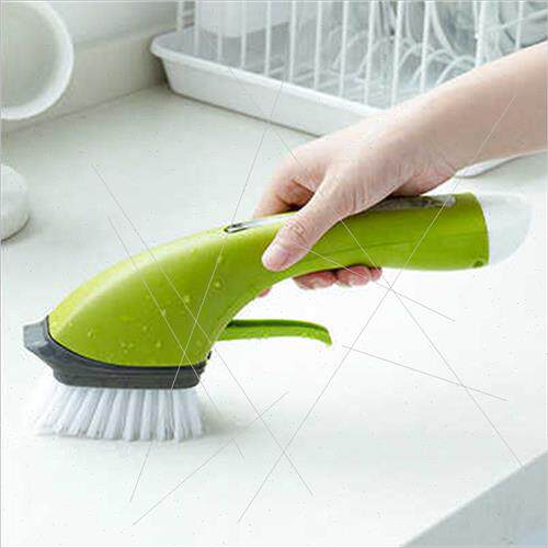 Kchen -slip long handle cleaning brush automatically add det