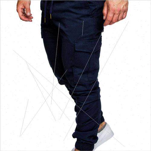 Summer new workwear multi-pocket pants men woven fabric casu