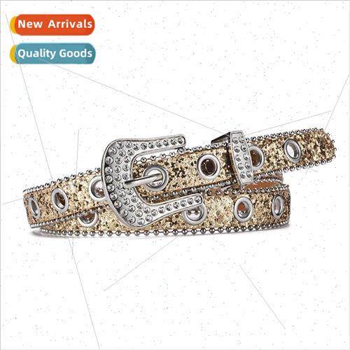 Belt female fashion rhinestone pin buckle decoration y2k seq