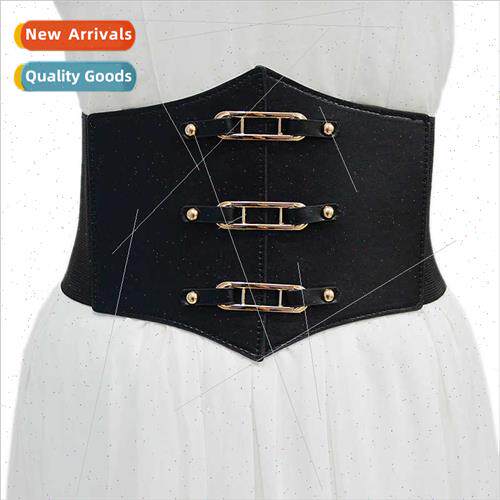 Europe Women Belt Waist Corset Decorative Metal Buckle Stch