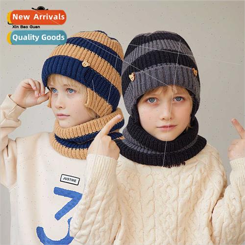 2166 colorful warm knted children hat scarf twoPCS set winte