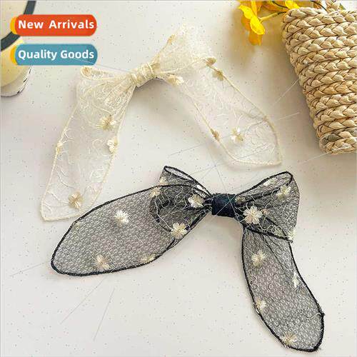 Mori sweet girl lace flowers bow hair clips female temperame