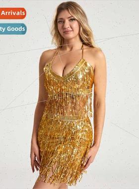 Halloween Europe sequin permance top skirt su belly dance In