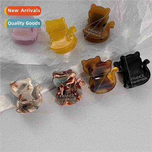 Korean letters gold  milk brown ageing kten hair grip bangs