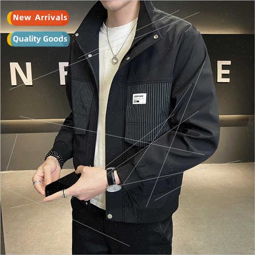 Jacket Men 2023 Spring Autumn new tide wh stand-up collar on图片