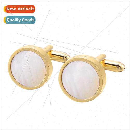 cufflinks mixed  round gold pearl shell cufflinks natural mo