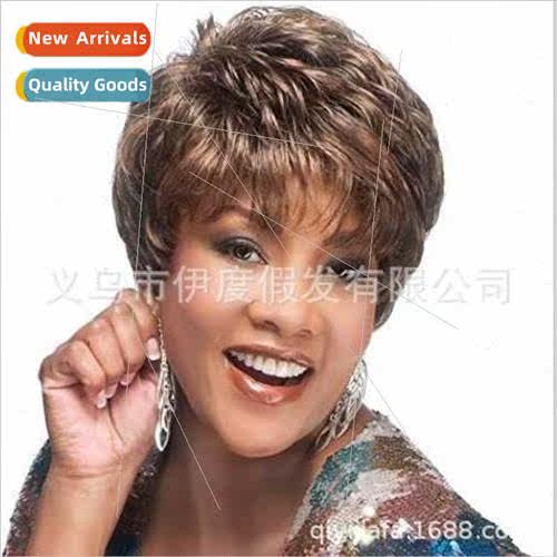 Platm Europe wig blonde brown ladies chemical fiber female f