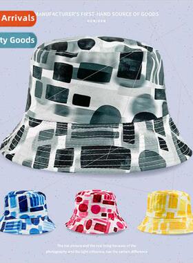 New double-sided wear tie-dye printed flower pot hat Korean