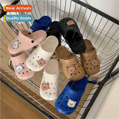 Female Summer Cartoon Cute Bear Cave Shoes Girls Heart Outer