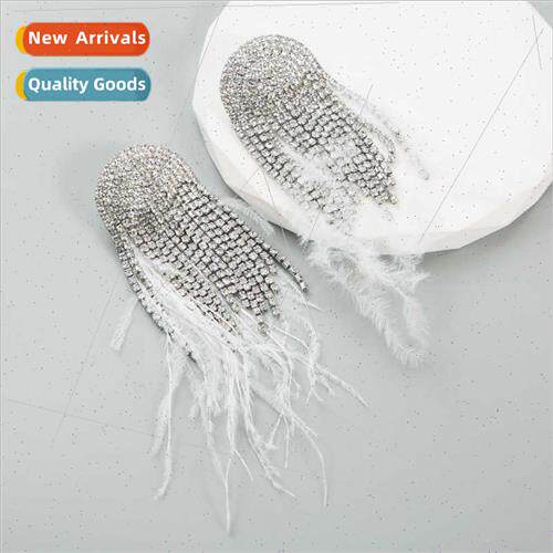 Europe new earrings fashion super flash claw chain full diam