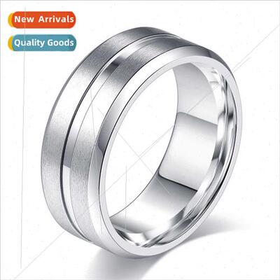 Europe Ins simple tanium steel ring single slot bilateral fr