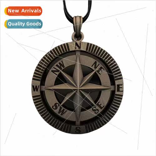 Vintage compass compass pendant necklace men personalized hi