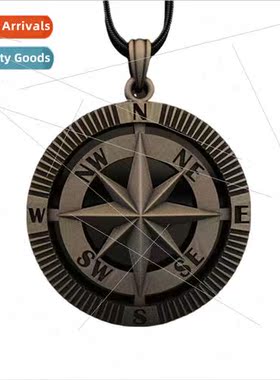 Vintage compass compass pendant necklace men personalized hi
