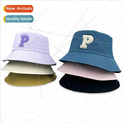 Double-sided P letters cotton fisherman hat female outdoor s