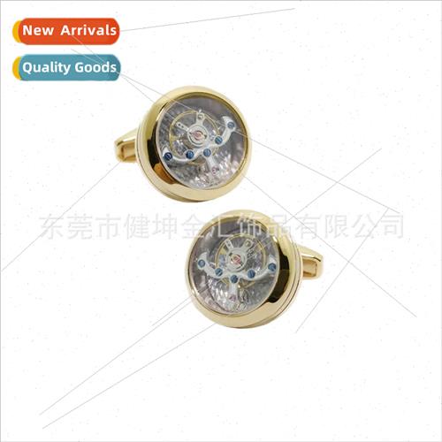 Mechanical Watch Tourbillon Gold Cufflinks Watch Movement Ge