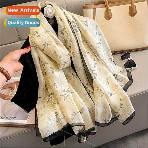 Korean  small fresh floral fashion spring fall silk scarf fe