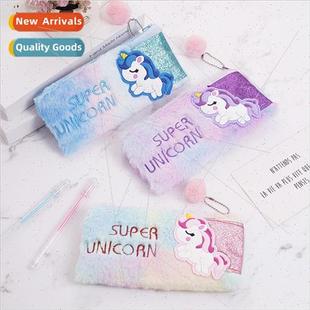 Cute colorful unicorn pencil bag student large capacy bag or