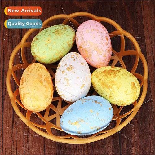 New Easter Day decorations 4*6cm foam eggs colorful hot gold