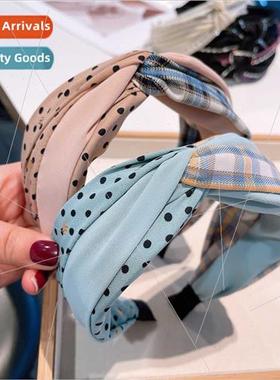 Korea early spring new retro ins cream small polka dot splic