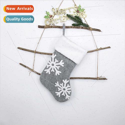 2022 New Christmas Hanging Christmas Stocking  Bag Elk Embro