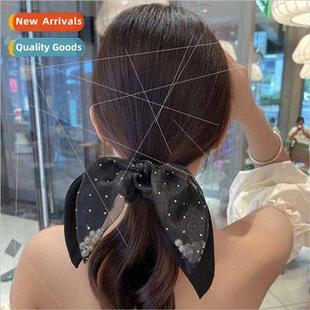 Organza pearl floating headband headband large intestine hai