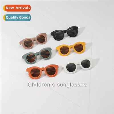 Ins children sunglasses macaroon color round frame sunglasse
