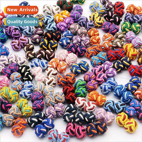 Handmade DIY braided two-colour rope buttons mple men shirt