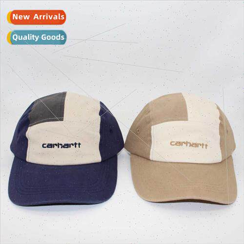 Color blocking cotton soft top fivepcs retro curved brim hat