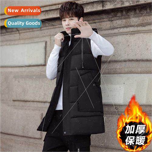 Feather cotton medium-length vest men fall winter shoulders