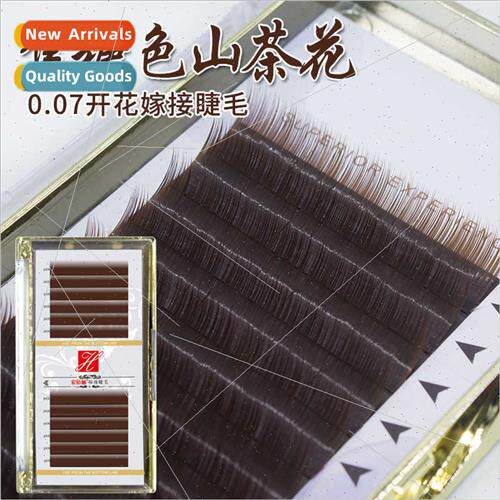0.07 Black Caramel Camellia Lashes Colorful Flowering Extens