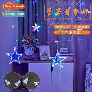 led curtain light string size star bedroom decoration color