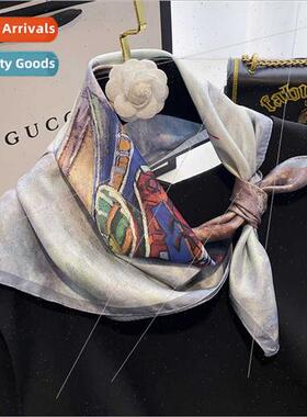 High-grade new 2023 spring fall wh shirt square scarf silk s