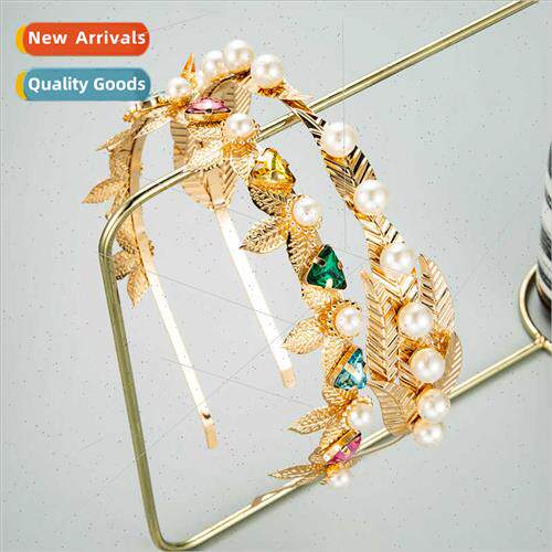 Europa metal leaves rhinestone flowers imation pearl hair ba