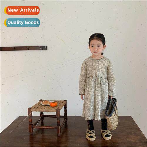 Korean girls floral dress children spring and fall new 适用e