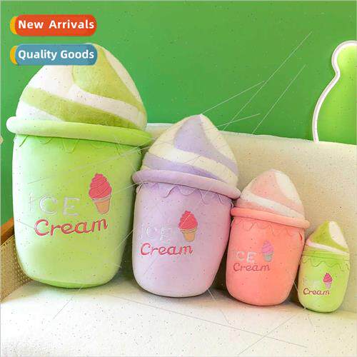 Milk tea cup plush toys cute ice cream school cake pillow be