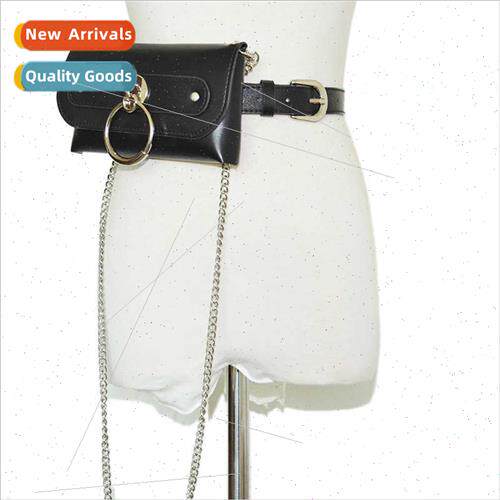 Europe Ladies Satchel Hanging Ring Pants Chain Decorative Be
