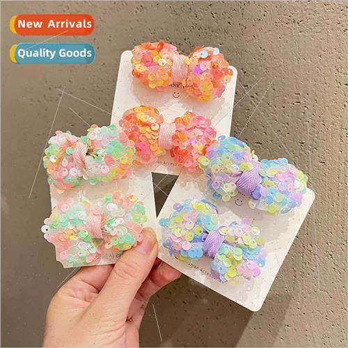 Children hair accessories candy-colored sequins bow pairs cl