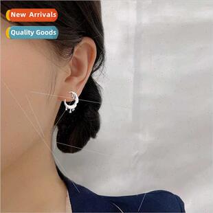Dissolving moon earrings female Korea dark cold irregular la