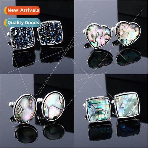 French shirt color abalone shell stone cufflinks men square