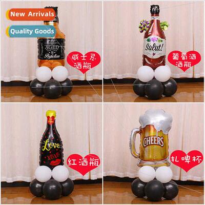 New large champagne glass wine bottle balloon column birthda