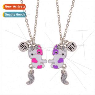 Europe new BEST FRIENDS good friends cat necklace BFF childr