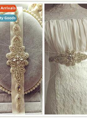 XW58 Korean wedding accessories pure hand-stched rhinestone