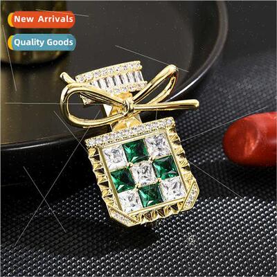 Exquise zirconia perfume bottle vintage brooch high-grade fe