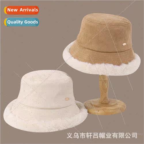 Korea new fashion suede warm fisherman hat female thick  ver