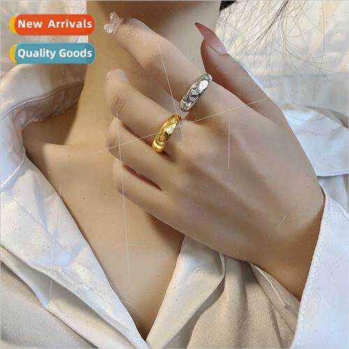 Open Europe HJewelry Ring Wide Zirconia Stars Moon Ring